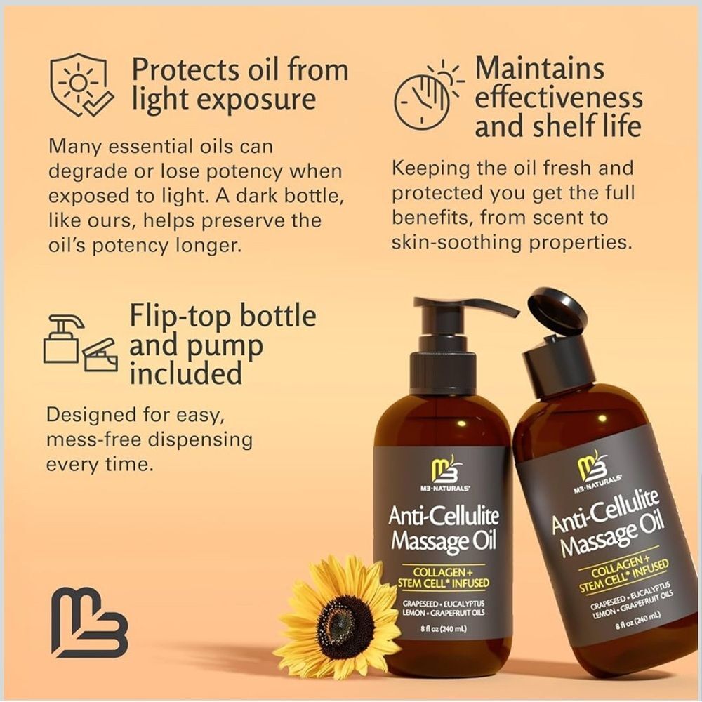 M3 Naturals Anti-Cellulite Massage Oil 🌺 NEW 🌺 8 fl oz - Picture 7 of 7